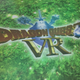A Dragon Quest VR logo projected into the entranceway of Shinjuku VR Zone.